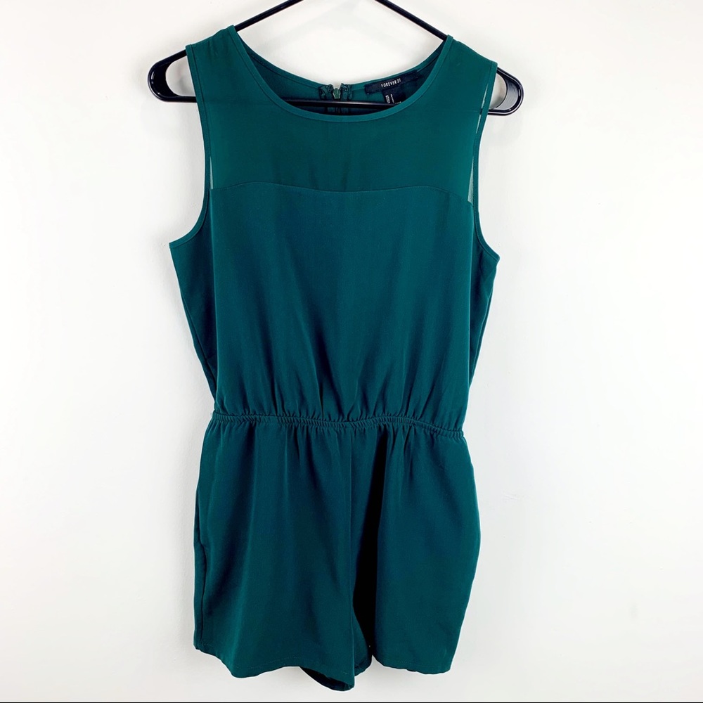 Forever 21 Womens Dark Green Romper with Pockets, Size Small
